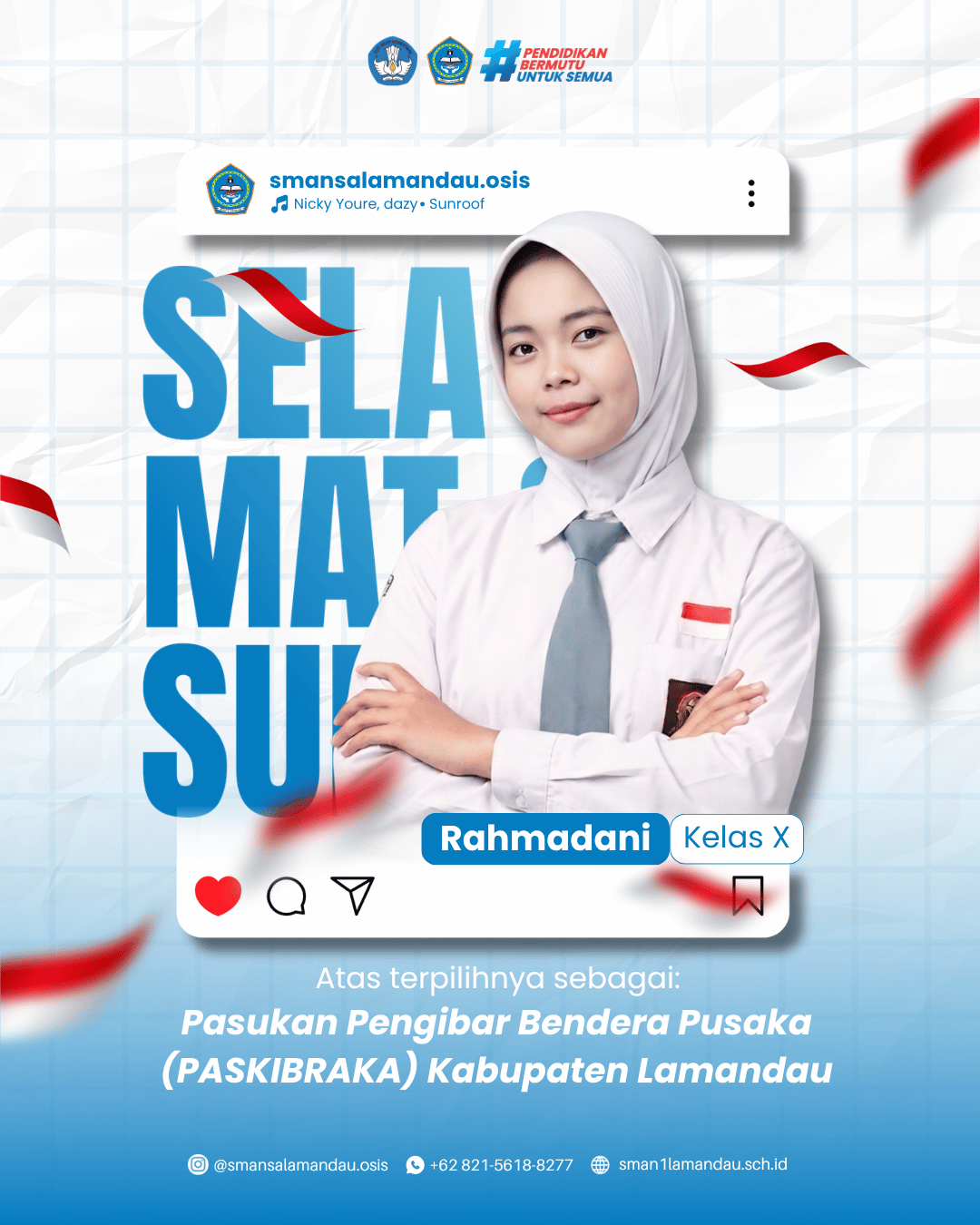 Peserta Pasukan Pengibar Bendera Pusaka (PASKIBRAKA) Kabupaten Lamandau Tahun 2026